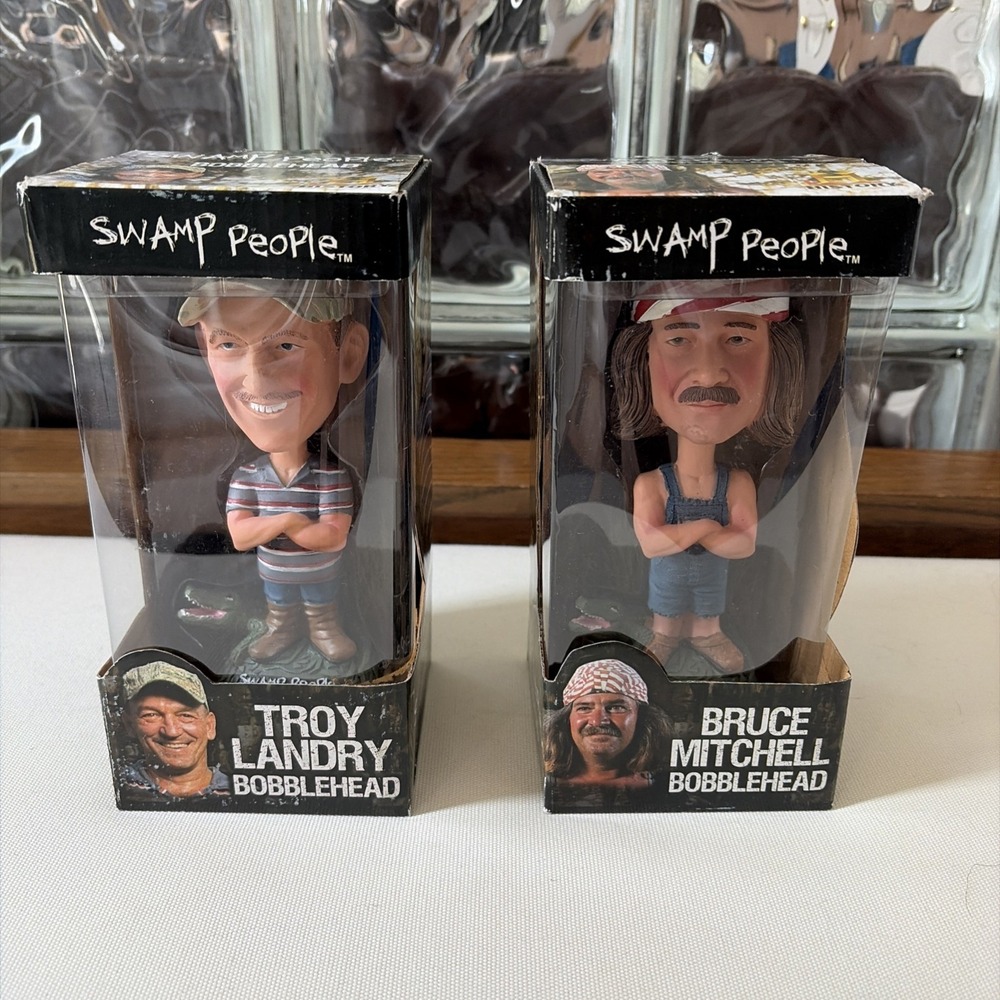 Troy Landry & Bruce Mitchell Bobblehead Swamp‎ People History Channel w/ Box
